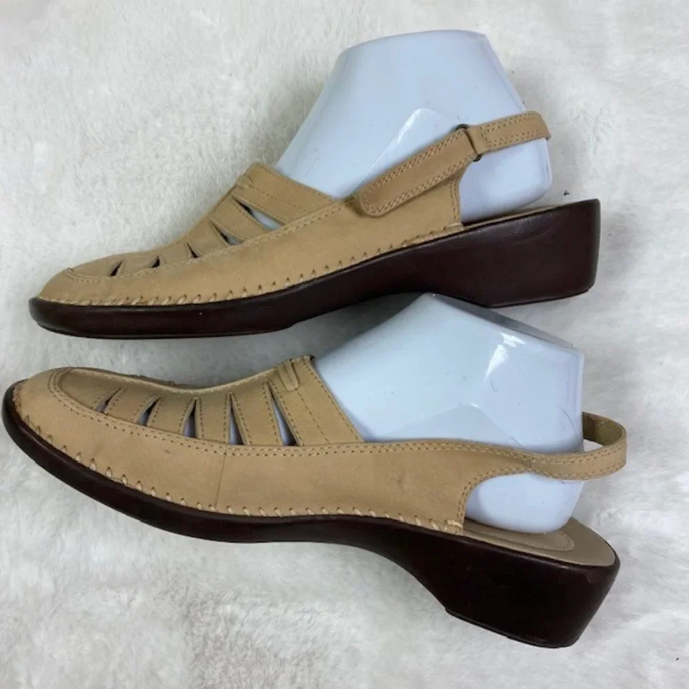 I Love Comfort Aylwin Leather‎ Slingback Hook and Loop Sandals, size 8.5